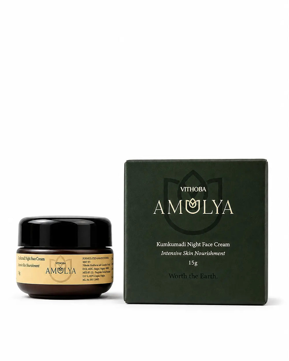 Amulya Kumkumadi Night Face Cream – Intensive Skin Nourishment (15 g)