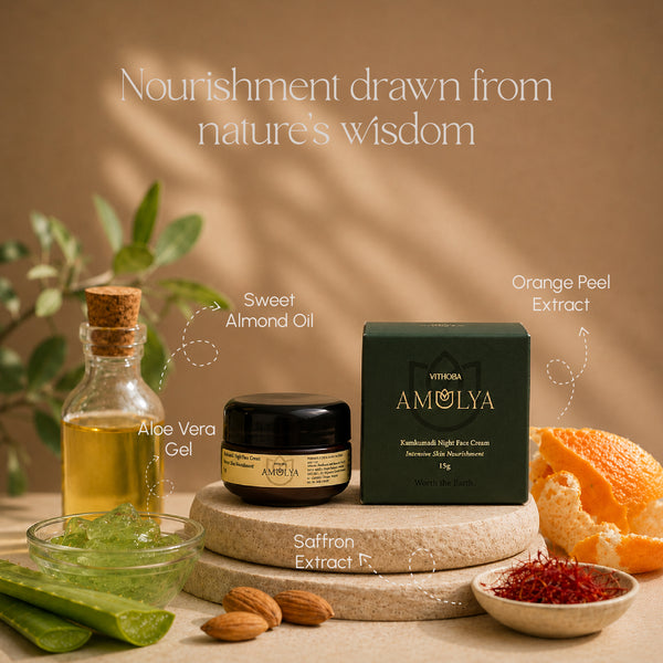 Amulya Kumkumadi Night Face Cream – Intensive Skin Nourishment (15 g)