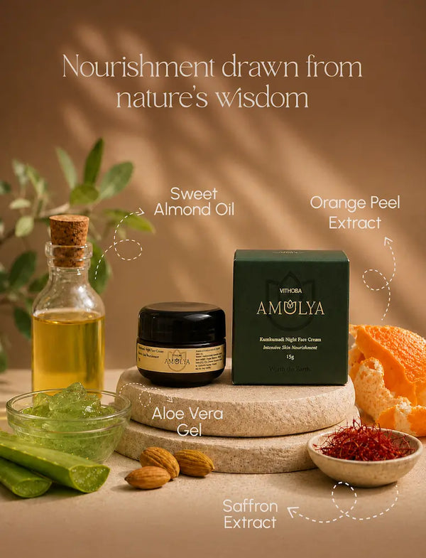Amulya Kumkumadi Night Face Cream – Intensive Skin Nourishment (15 g)