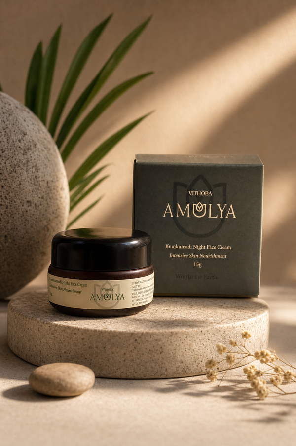 Amulya Kumkumadi Night Face Cream – Intensive Skin Nourishment (15 g)